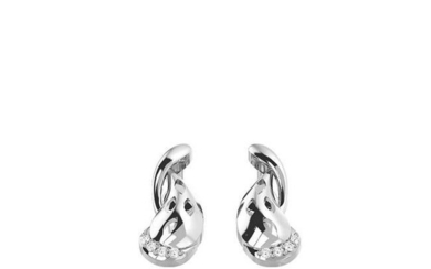 0.03 Ct Round White Diamond 18K Gold Earrings For Women