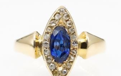 0.73ct Antique Vintage Victorian Sapphire and Diamond
