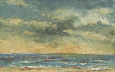 André VILLARET (Né en 1921) Paysage de bord de mer