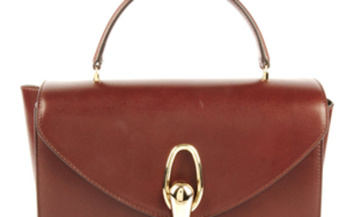ARMANI - brown leather handbag.