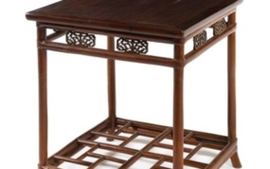 * A Chinese Hardwood and Bamboo Square Table, Xiaozhuo