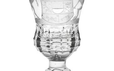 A Continental Wine Glass, probably Silesian, circa 1740, the thistle...