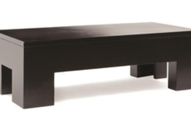 A Custom-Designed Black Painted Low Table