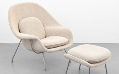 Eero Saarinen; Knoll, Inc. - Eero Saarinen "Womb" Chair & Ottoman