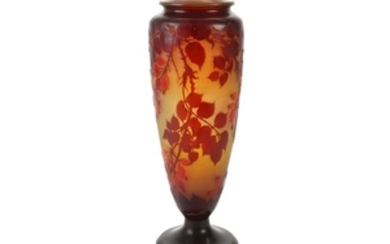 EMILE GALLE, FRANCE, a tall cameo glass vase,...
