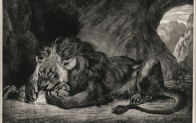Eugène Delacroix (French, 1798-1863) Lion de L'Atlas
