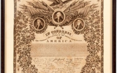 EXCEPTIONAL EARLY TEXTILE PRINTING OF THE DECLARATION
