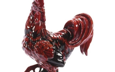 Figural Cockerel, Royal Doulton Flambe