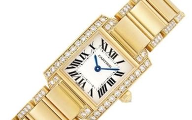 Gold and Diamond 'Tank Francaise' Wristwatch, Cartier, Ref. 2385