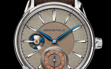 GRÖNEFELD GRÖNEFELD 1941 REMONTOIRE This 1941 eight seconds Remontoire with a constant force mechanism was created specially for Only Watch 2019. It features a unique dial with a frosted vintage look.