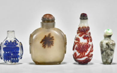GROUP OF FOUR SNUFF BOTTLES