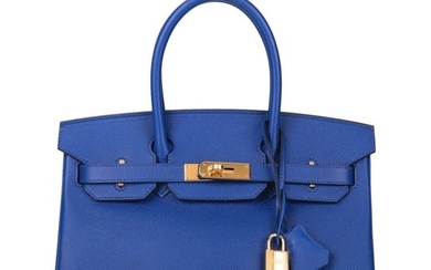 Hermès Bleu Electric Birkin 30cm of Epsom Leather with Gold Hardware