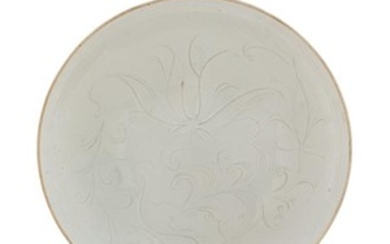 A Large Chinese Ding - Type White Glazed Porcelain Shallow Bowl