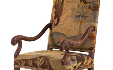 A Louis XIII Style Walnut Armchair