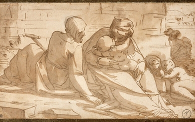 Luca CAMBIASO Moneglia, 1527 - Escorial, 1585 Le repos de la Sainte Famille pendant la fuite en Egypte