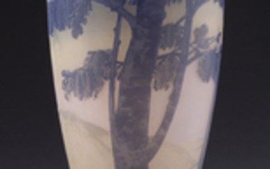 Monumental Devez French cameo vase