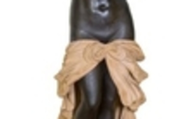 A Neoclassical Painted Terracotta Figure of a Grecian Maiden