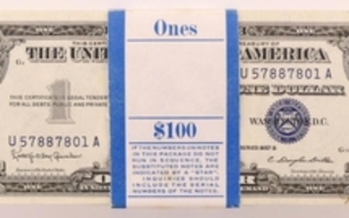 Original 1957B $1 Silver Certificate Pack of 100