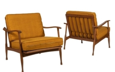 Paddle Arm Lounge Chairs - Pair