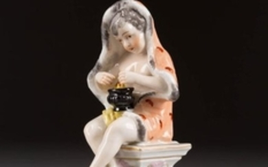 A PORCELAIN FIGURE 'ALLEGORY OF WINTER' Russian