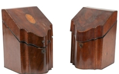 Shell Inlaid Knife Boxes - Two