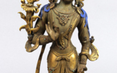 Sino-Tibetan Standing Copper Alloy Bodhisattva