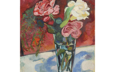 SUZANNE VALADON (1865-1938) Fleurs dans un vase, 1937 Oil on...