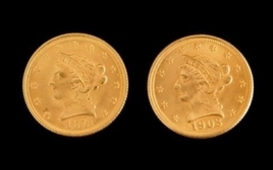 * Two United States Liberty Head $2.50 Gold Coins