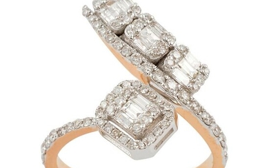 1.00 TCW HI/SI-I1 Baguette Diamond Wrap Ring 18k Gold