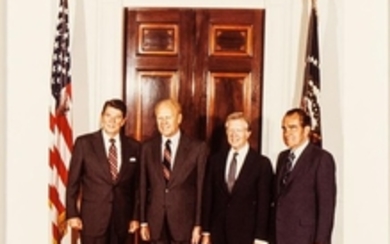 American Presidents: Ronald Reagan (1911-2004); Gerald R. Ford (1913-2006); Jimmy Carter (b. 1924); and Richard Nixon (1913-1994), Sign