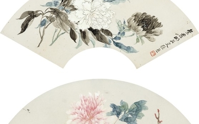 FLOWERS AND LANDSCAPE, Zhang Xiong 1803-1886