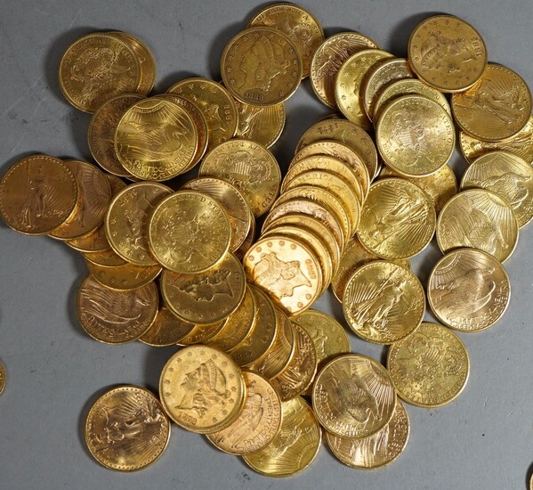 101- 10 pièces de 20 $ 1 de 1888, 1 de 1889,... - Lot 101 - Siboni