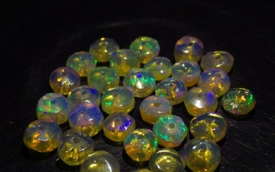 4.91 Ct Genuine 30 Drilled Round Faceted Opal Beads