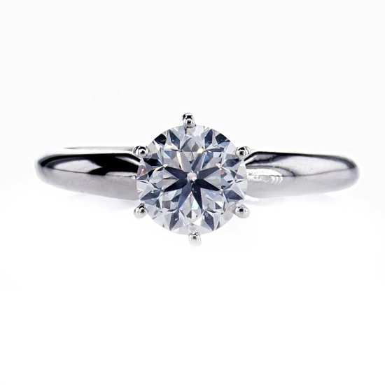 1.01 Ct Round Diamond Ring - 14 kt. White gold - Ring Diamond - No Reserve