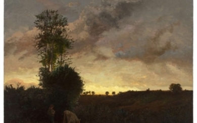 Antoine Chintreuil Pont de Vaux, 1816 - Septeuil, 1873 Jeune berger au crépuscule