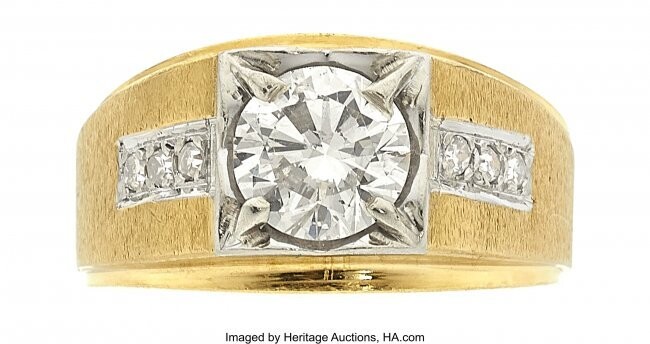 10101: Diamond, Gold Ring Stones: Round brilliant-cut