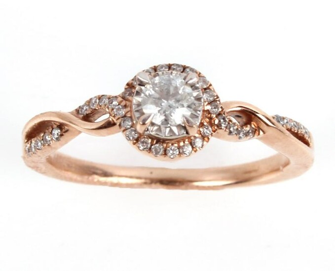 10K ROSE GOLD AND DIAMOND RING