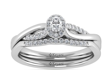 10K White Gold Diamond 1/4 Ct.Tw. Oval Shape Bridal Ring
