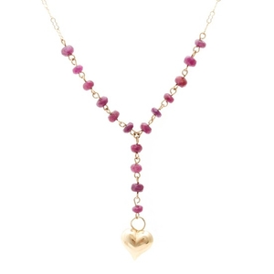 10K Yellow Gold Ruby Necklace