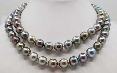 10x12mm Shimmering Multi Tahitian Pearls - Long