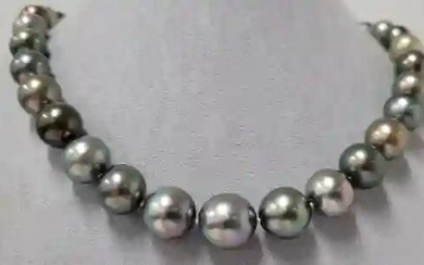 11x13.7mm Bright Multi Tahitian Pearls - Necklace