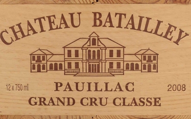 12 Bottles Chateau Batailley Grand Cru Classe Pauillac 2008 in OWC