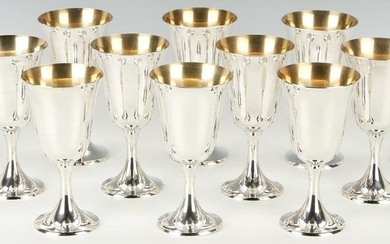 12 Gorham Sterling Silver Water Goblets
