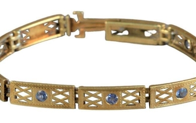 4 Karat Gold Wordley Allsopp and Bliss Art Deco Bracel