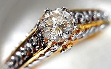 14 kt. Gold - Ring - 0.52 ct Diamond - Diamonds