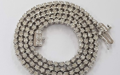 14 kt. White gold - Necklace - 5.25 ct Diamond