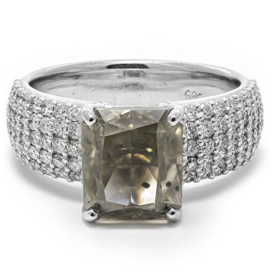 14 kt. White gold - Ring - 5.91 ct Diamonds - No Reserve Price