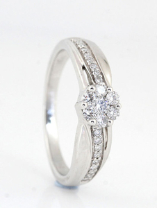 14 kt. White gold - Ring Diamond - Diamond