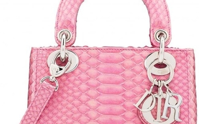 Christian Dior Pink Python Mini Lady Dior Bag Co