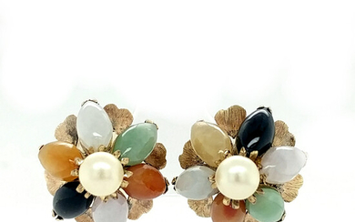 14K Yellow Gold Thai Princess Gemstone Earrings